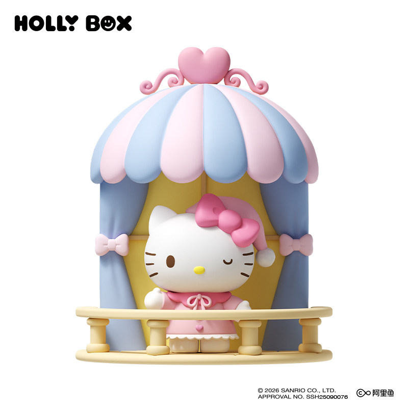 HOLLYBOX三丽鸥家族小露台系列夜灯HelloKitty冰箱贴磁吸摆件礼物 灯摆实拍商品图