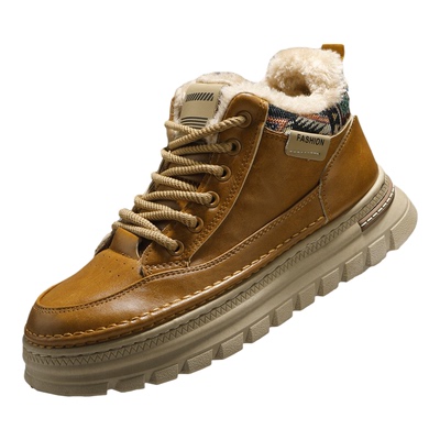 外贸男士马丁靴冬季加绒棉鞋防滑耐磨户外运动休闲保暖中帮短靴子