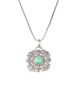 绿松石双面罗盘项链|高级复古