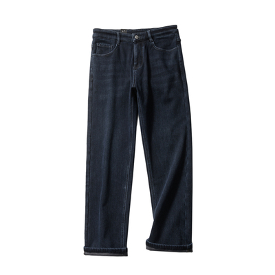 品质精湛！上身显瘦！秋冬男士柔软加绒保暖直筒弹力休闲牛仔长裤