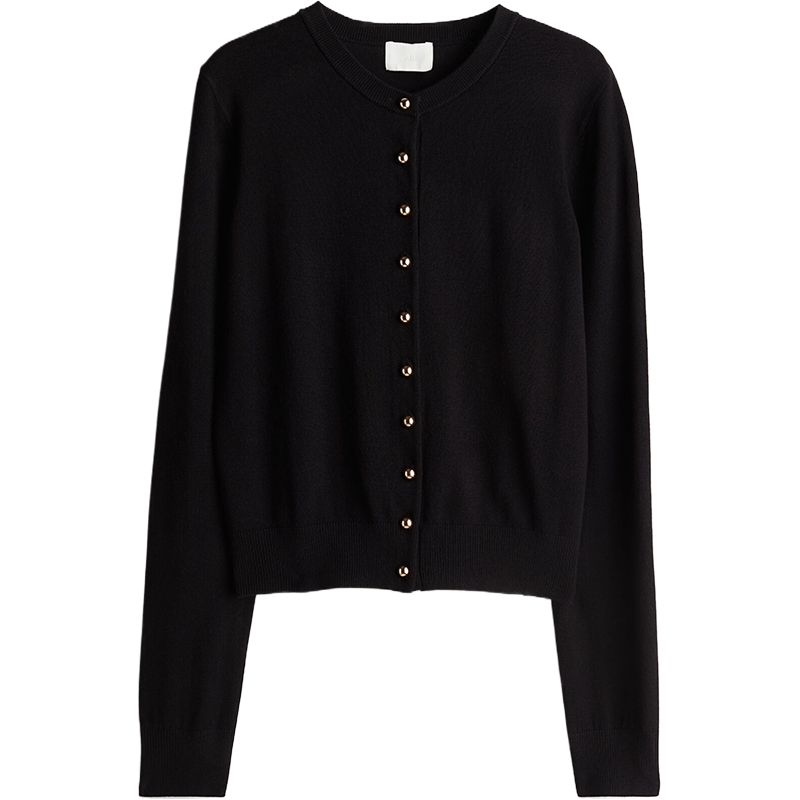 HM女装毛针织衫2025秋季新款miu系开衫空调衫薄款针织外套1237776