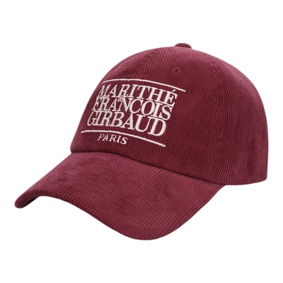 MARITHE经典LOGO灯芯绒鸭舌帽