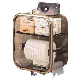 卫生间纸巾盒轻奢高档免打孔卷纸架卷纸盒壁挂式抽纸盒厕所厕纸盒