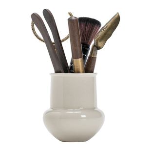 草木灰陶瓷茶道六君子套装茶筒笔筒茶夹茶刷工具收纳功夫茶具配件