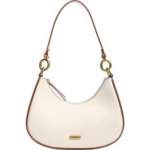 红谷包包新款时尚牛皮单肩腋下包女款气质小众设计斜挎月牙包女包