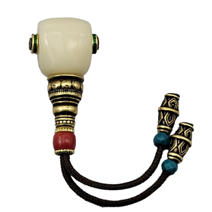 雪巴琉璃三通套装文玩佛珠时尚个性diy配饰。对孔12.5-14mm