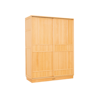 树爸爸魔法门衣柜 全实木推拉门衣柜卧室简约北欧原木风大衣橱