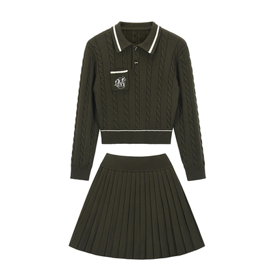 jmwomenPOLO领毛衣半身裙套装