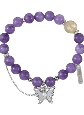 名创优品安娜苏水晶蝴蝶手链联名