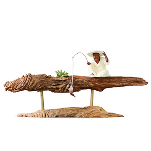 天然枯木根雕摆件家居饰品客厅玄关工艺品树根原木花盆办公室装饰