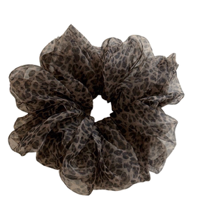 网纱法式波点豹纹百搭大肠发圈超大号发饰头饰高级感马尾发绳皮筋