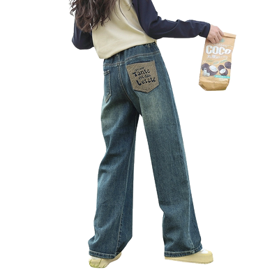 优蜜屋牛仔直筒裤裤子长裤