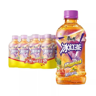 康师傅热带风味冰红茶饮料330ml小瓶装12瓶整箱批发网红果汁饮品