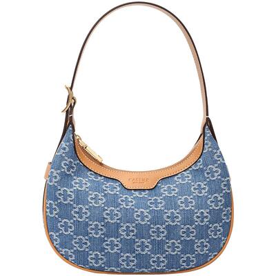 卡思乐牛仔腋下月牙包女2025新款丹宁通勤单肩饺子包手提帆布小包