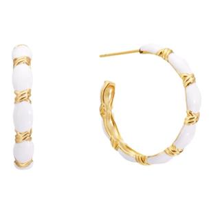 纯真年代系列南法假日白珐琅耳环女李冰冰明星同款S925银针耳钉潮