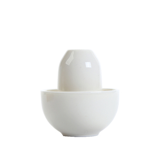 白瓷闻香杯品茗杯套装杯垫三件套茶艺师茶具表演培训陶瓷茶道配件