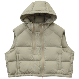 333sss~ 圆鼓鼓~无胆防绒0压感连帽无袖羽绒背心马甲女冬可外穿