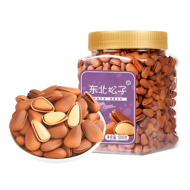 大颗粒东北红松500g罐装