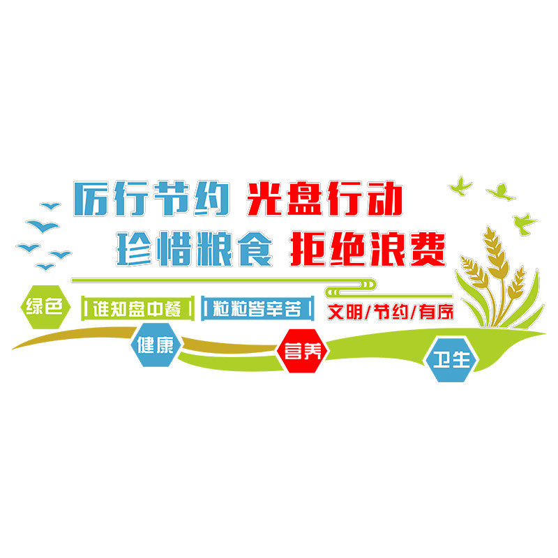 食堂墙面装饰励志文化标语墙贴
