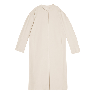 LESS优雅立领宽松长款呢大衣