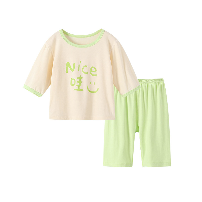 夏季儿童空调服套装男童女童睡衣