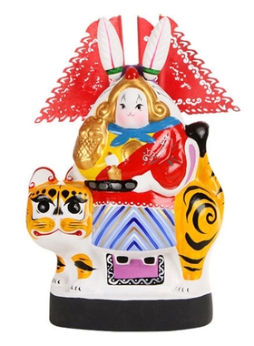 节日伴手礼物新中式大号祝福兔爷