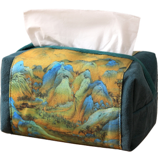 素娘布艺复古纸巾盒家用客厅车载抽纸盒高级感新中式纸巾袋艺术感