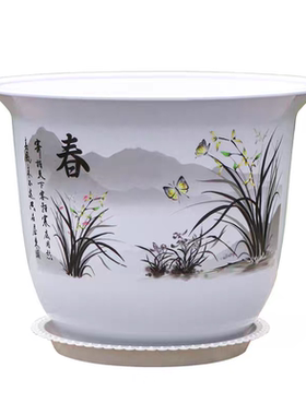 春夏秋冬树脂仿陶瓷花盆清仓捡漏