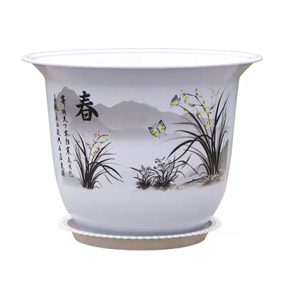 春夏秋冬树脂仿陶瓷花盆清仓捡漏