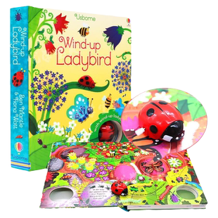 发条小瓢虫 Wind-up Ladybird Usborne 小瓢虫轨道书扭动发条轨道可跑英文原版绘本儿童游戏玩具纸板书大开发条 Wind-up Bus同系列