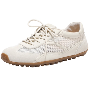 森达奶皮德训鞋女26新款透气网面休闲鞋经典运动阿甘小白鞋4XV26