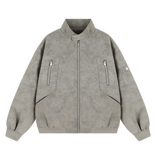 港仔文艺男美式皮衣外套男秋冬2026新款冬季棉服男款工装皮夹克