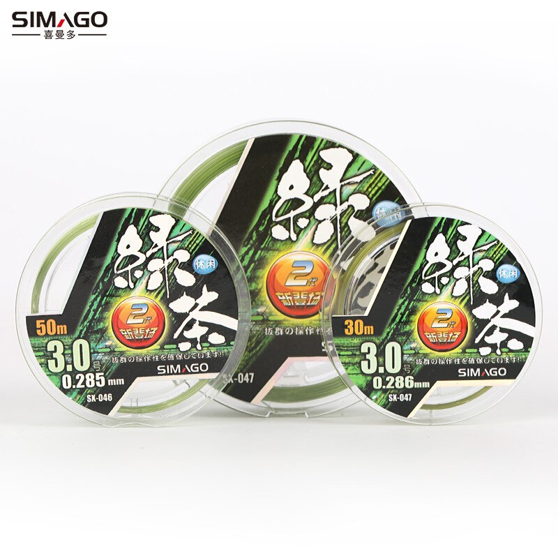 速发喜曼多绿茶2代100米尼龙钓鱼线强拉力渔具用品台钓线尼龙线