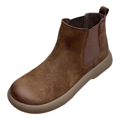 真皮马丁靴头层牛皮平底一脚蹬