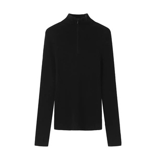 美丽诺羊毛半拉链高领针织衫女2025新款慵懒风贴身立领打底衫毛衣