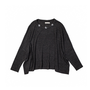 HIGHLIGHT加分25ss 伪装纽扣 蝙蝠袖灰色oversize显瘦针织上衣