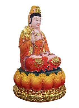 观音菩萨佛像 观音佛像观音树脂彩绘新款南海滴水观音像居家供奉