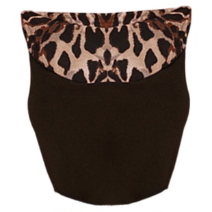 HCDANCE拉丁舞服女豹纹拼色上衣新款无袖练功服舞蹈服装DS1060