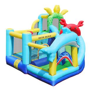 博士豚海底世界充气城堡室内小型家用儿童蹦蹦床跳床淘气堡滑滑梯
