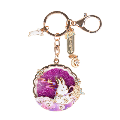 敦煌福兔揽月流沙钥匙扣文创