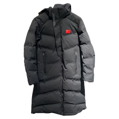 安踏冠军全天候连帽中长款男款防风透湿鹅绒羽绒服152540915