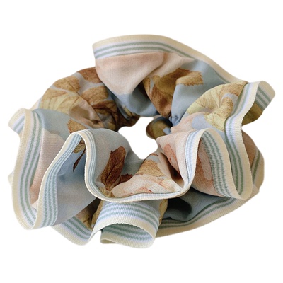 桃子柚莫奈花园复古雪纺大肠发圈