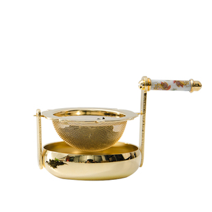 日本进口Minton明顿金色茶勺骨瓷手柄茶滤高档茶具茶漏欧式滤茶器