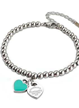 桃心转运珠欧美风钛钢不褪色手串