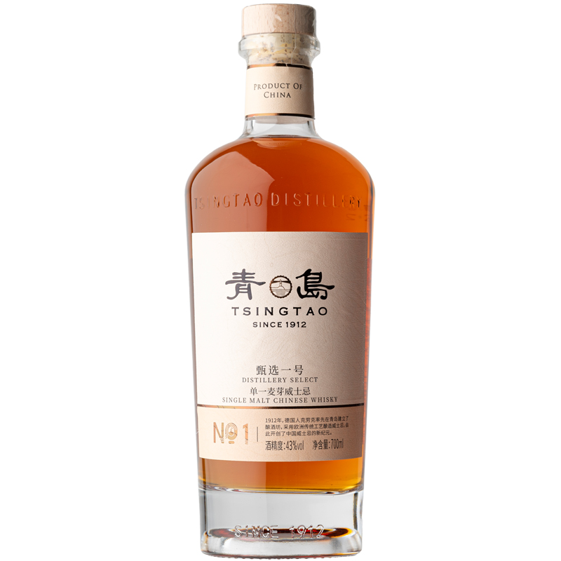 波本桶、蒙古栎桶双桶陈｜青岛甄选一号单一麦芽威士忌洋酒Whisky