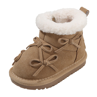 小童雪地靴子2025冬季女童加绒棉鞋婴儿童鞋子女宝宝软底学步短靴