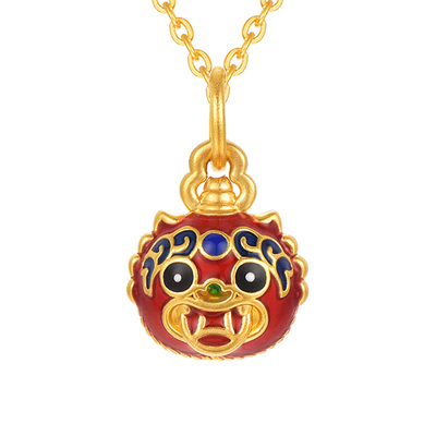 明牌珠宝5D硬金咬金兽吊坠