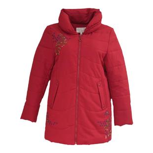 泰格服饰旗下品牌朗婷儿冬装新款一手长款加大码红色女装棉衣棉服