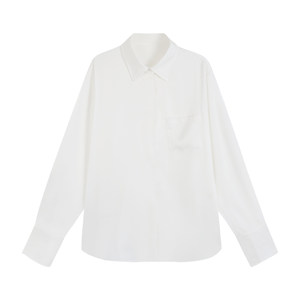 NEVA HU(HUYIFAN胡艺杋)NEVA HU 高级感缎面长袖衬衫女新款宽松气质衬衣设计感小众上衣