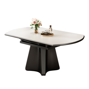 政府补贴蓝色理想意式极简岩板餐桌椅组合家用餐桌伸缩吃饭圆桌子